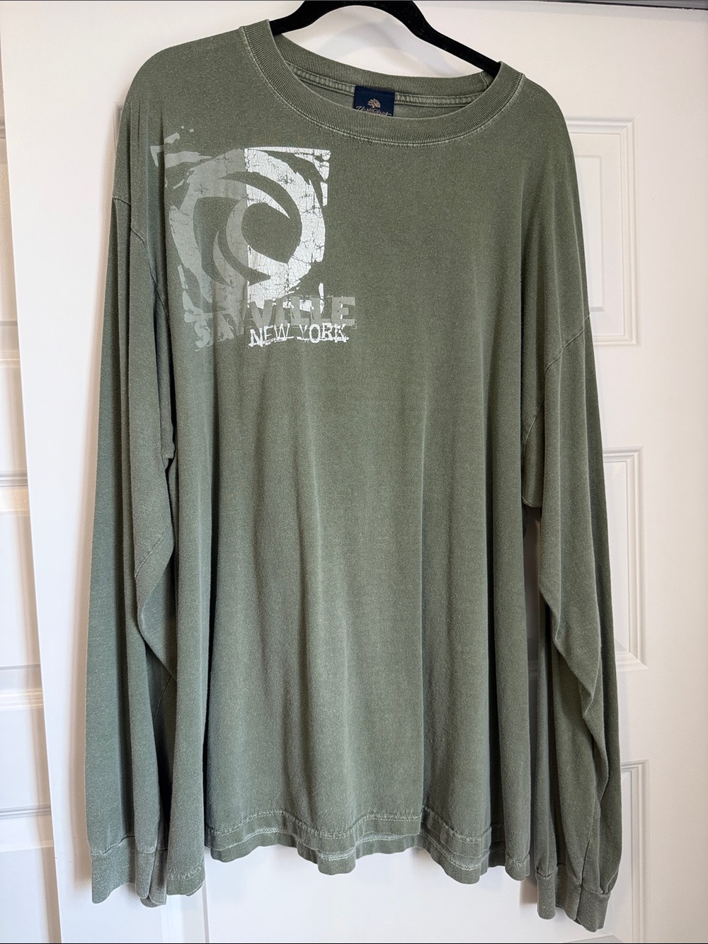 Men's Long Sleeve Graphic Tee - Olive Green